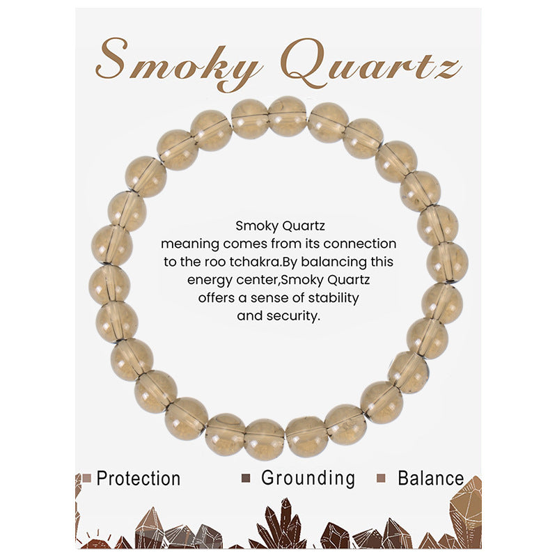 Amethyst Beaded Elastic String Natural Stone Crystal Agate Bracelet