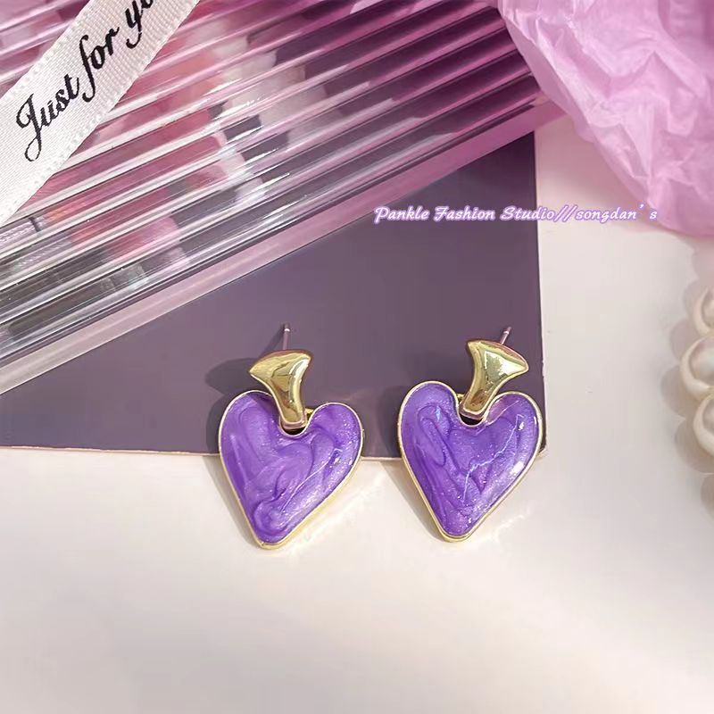 Women's Fairy Sweet Potato Purple Blue Pink High-grade Temperament Stud Earrings