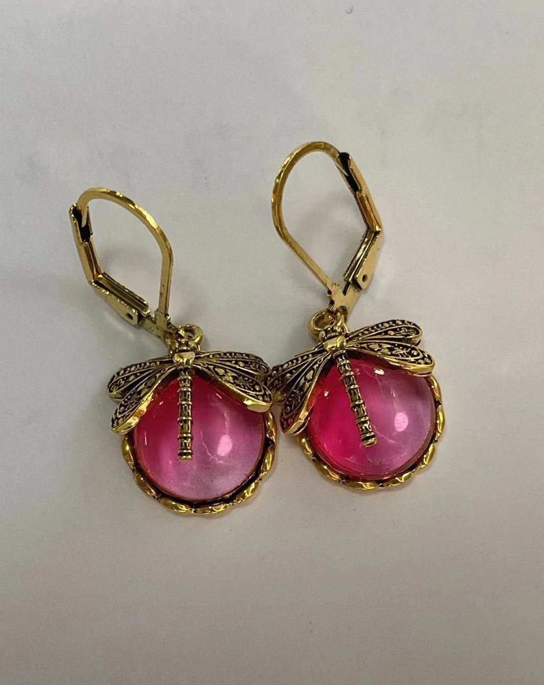 Women's Sea Rao Vintage Dragonfly Pattern Distressed Earrings