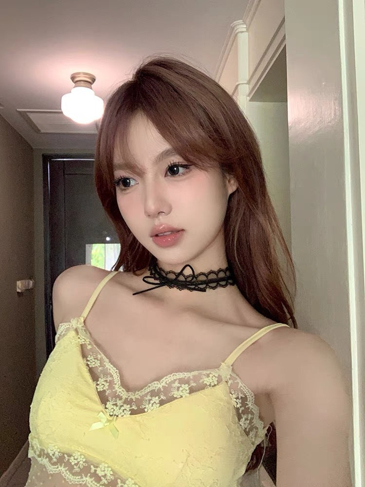 Women's Pure Hot Lace Bow Clavicle Chain Neck Collar