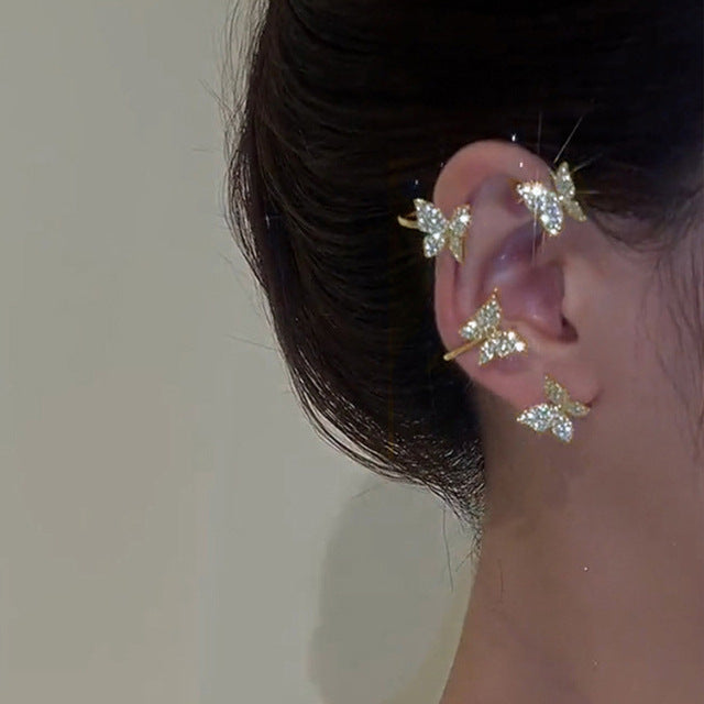 Sier Plated Ear Clips Without Piercing Rings