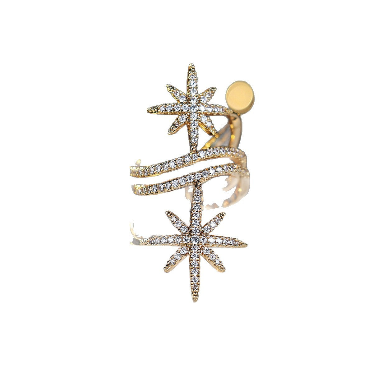 Light Luxury Minority Personality Micro Inlaid Synthetic Zircon Surrounding Geometric Ring
