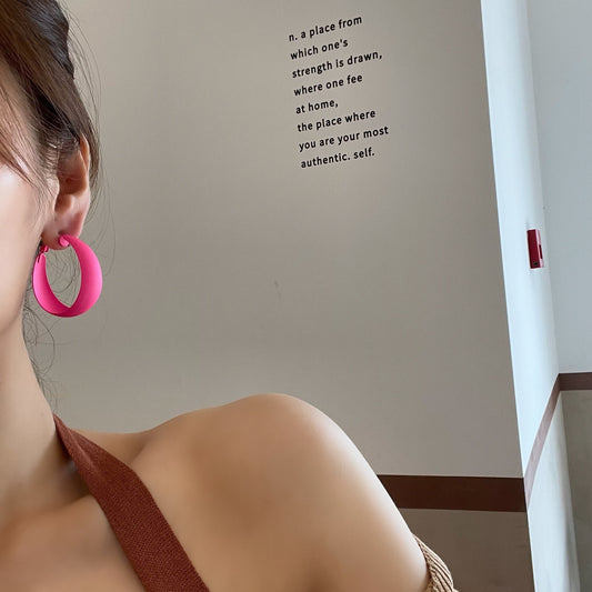 Women's Blue Candy Color Retro Style Circle Rings