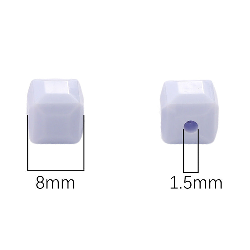 Acrylic Solid Color Imitation Glass Three-dimensional Square Jewelry Accessories