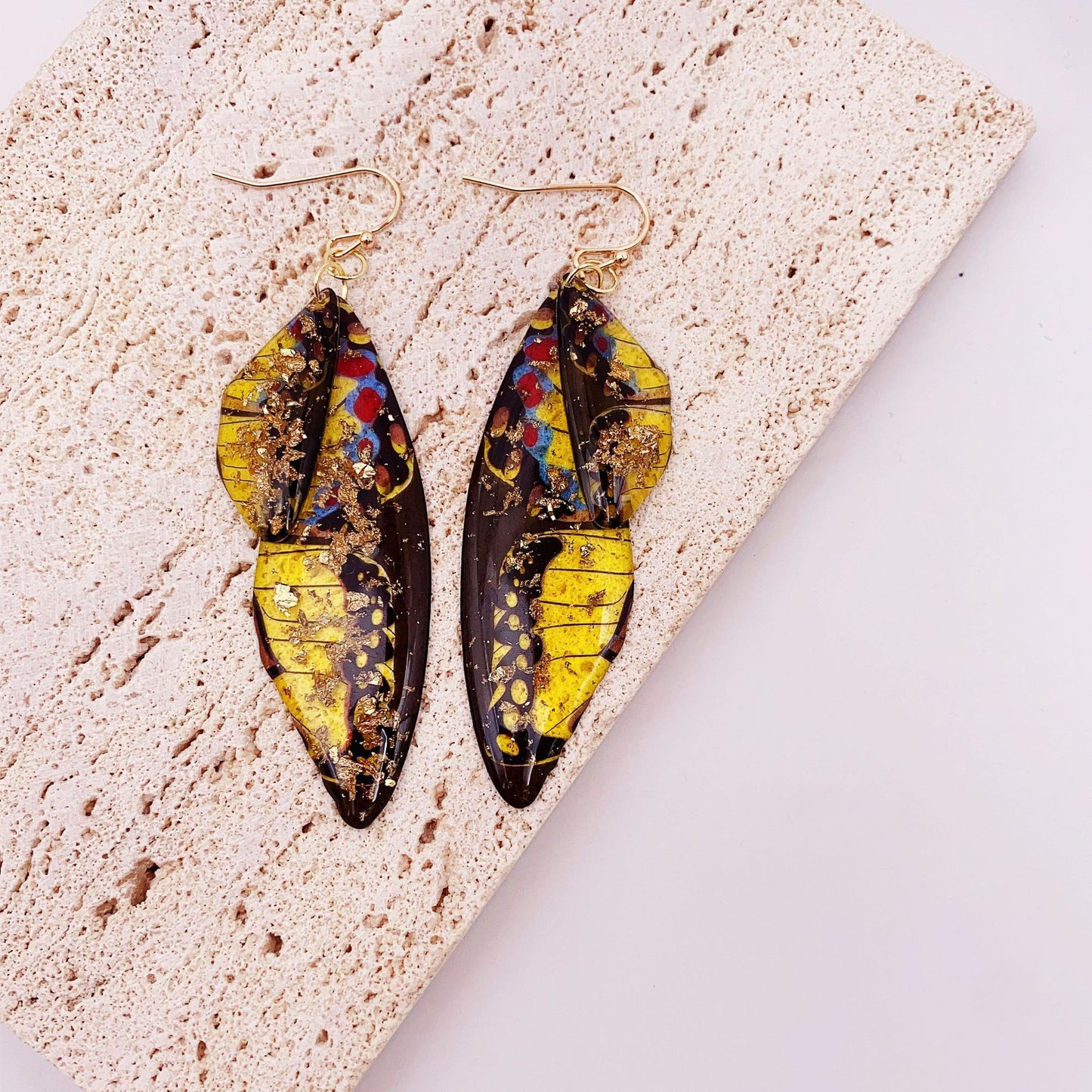 Women's Sier Cicada Wings Ear Hook Butterfly Temperamental Fairy Long Eardrop Earrings