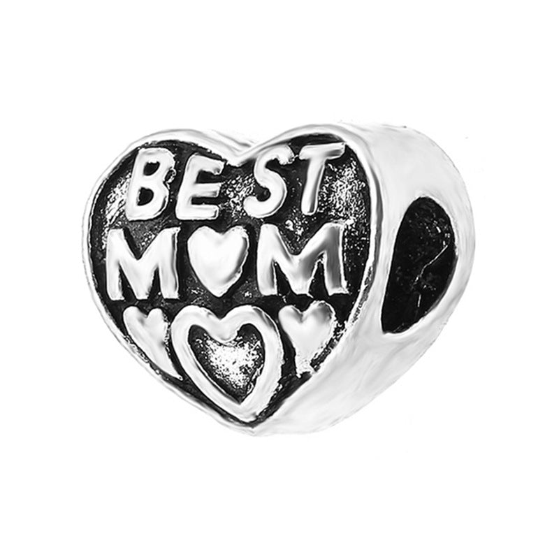 Alloy Large Hole Beads Hollowed Heart Shape Jewelry Accessories