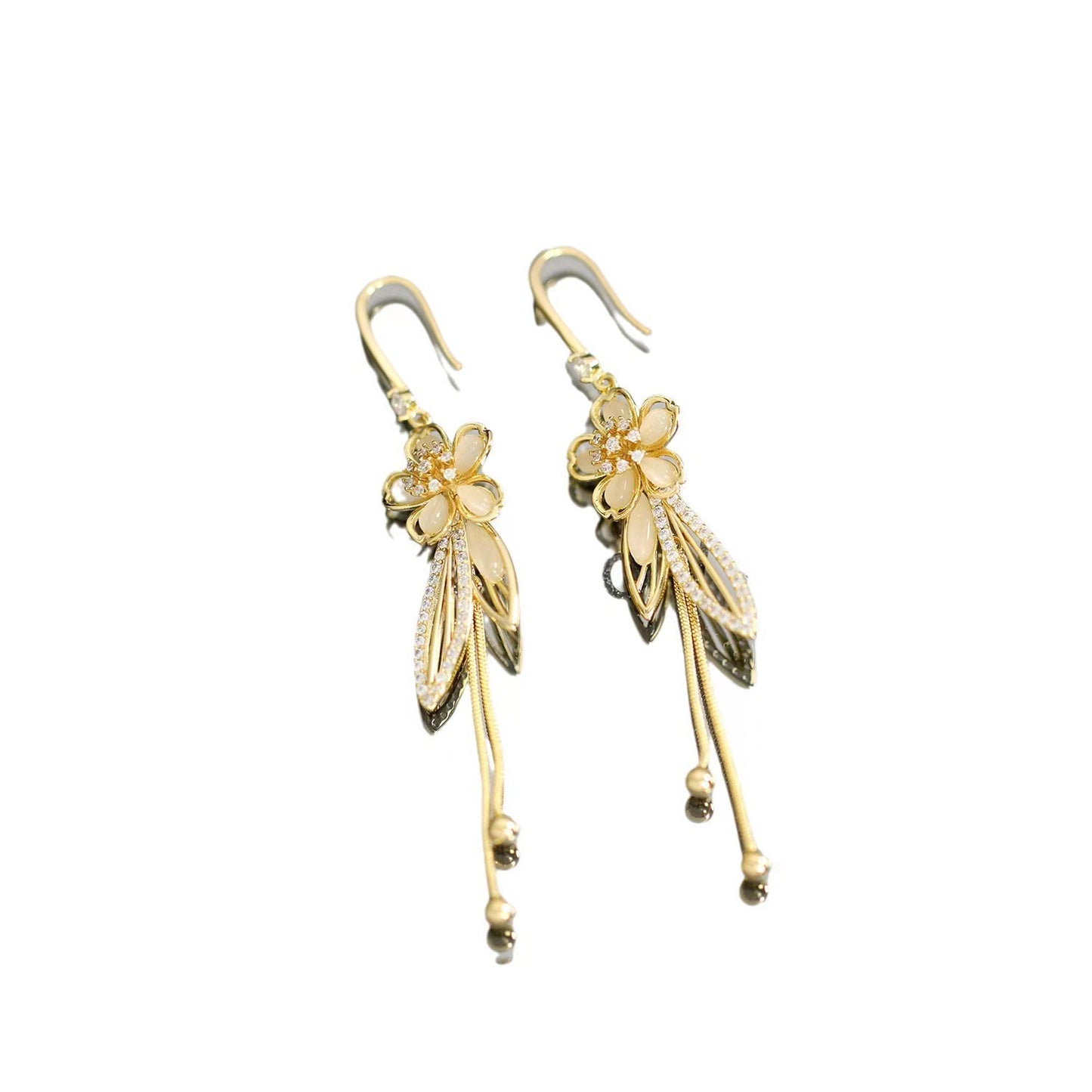 Zircon Long Tassel Ear Hook Temperament Wild Affordable Luxury French Earrings