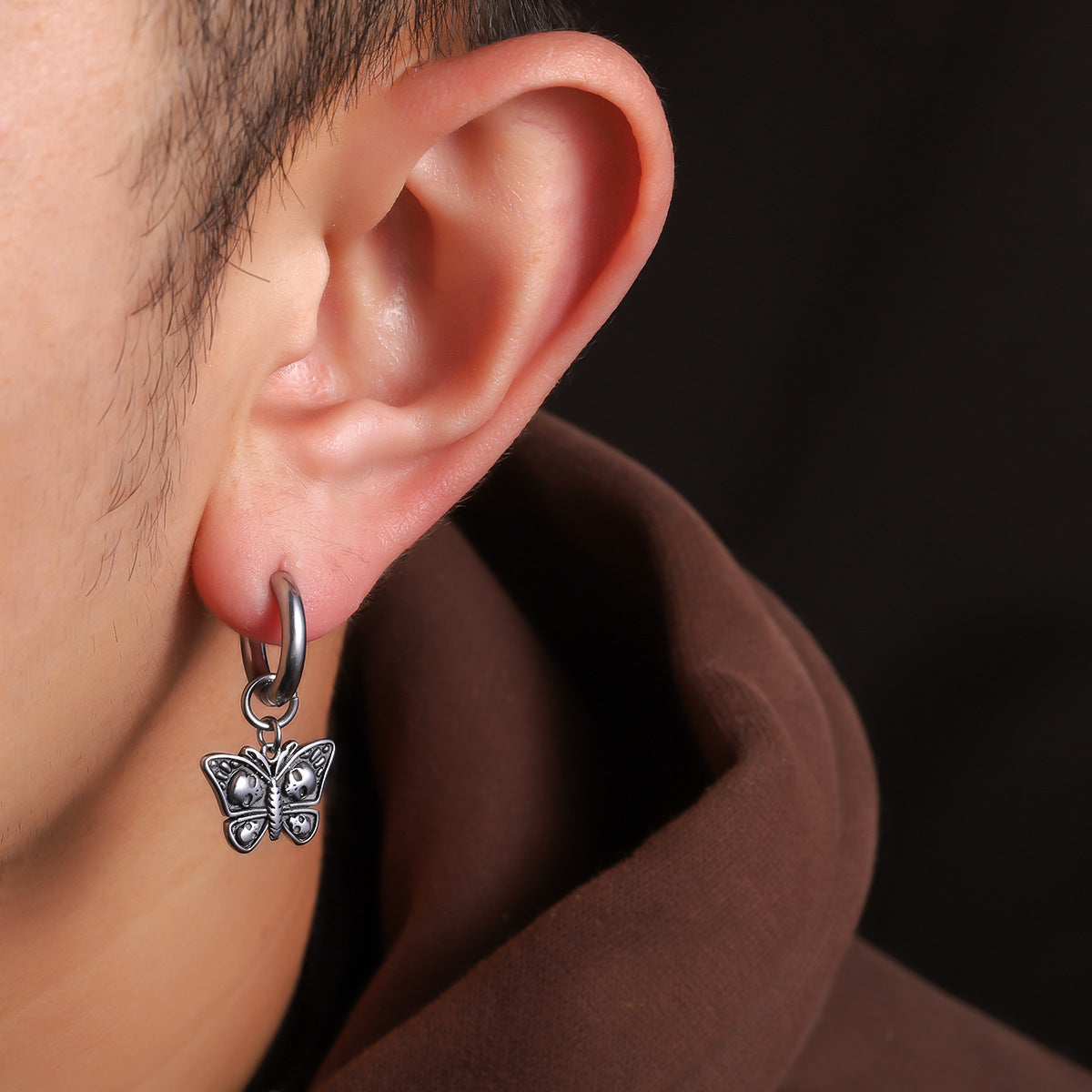 Women's & Men's Steel No Fading Fashion Butterfly Eardrops High Earrings