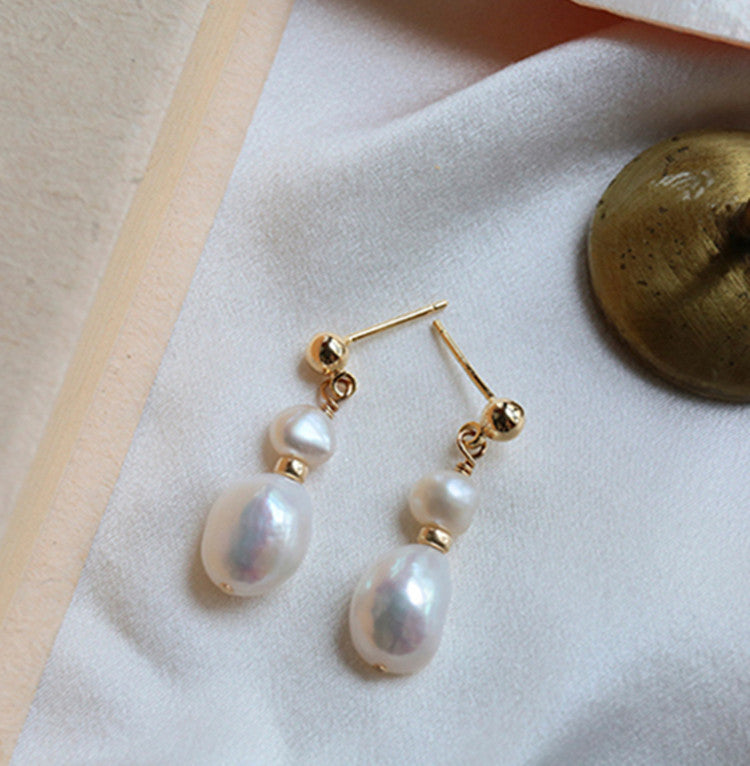Women's Freshwater Pearl Ear Clip Tassel Cold Earrings