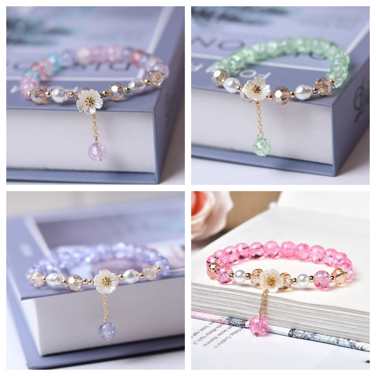 Children's Imitation Crystal Small Flower Gift Fresh Bracelets