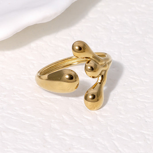 Simple French Style High-grade Color Cold Rings