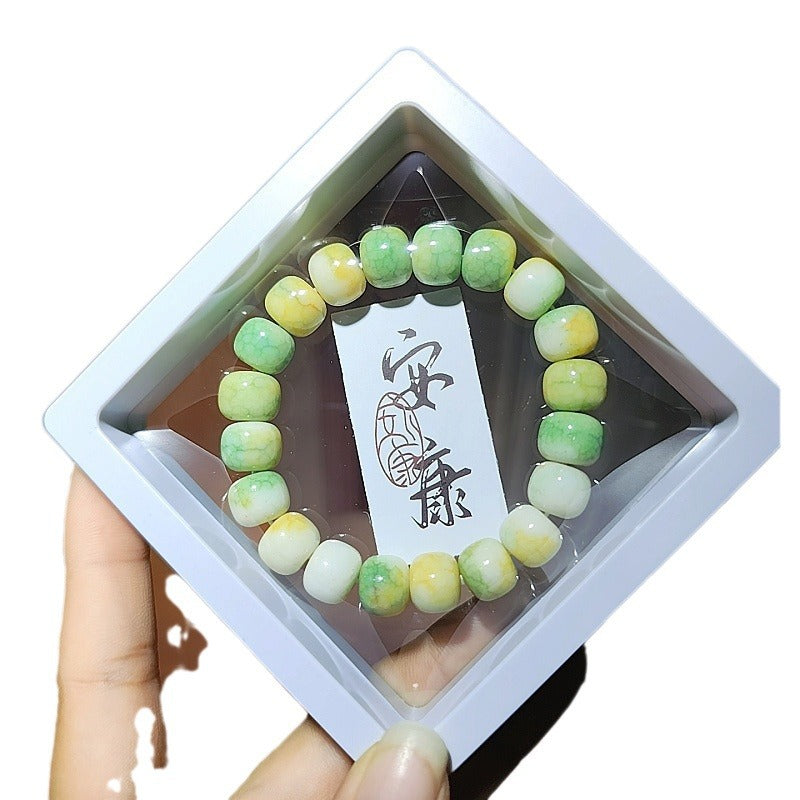 Chinese Ceramic Colored Glaze Beaded Color Niche Bracelets