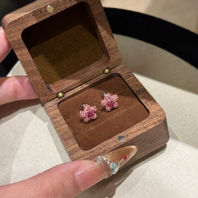 Korean Style Zircon Pearl Cold Simple Elegant Light Luxury Stud Earrings