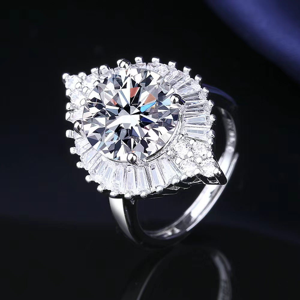 Broadcast Fashion Luxury Female Eight Hearts Arrows Ring