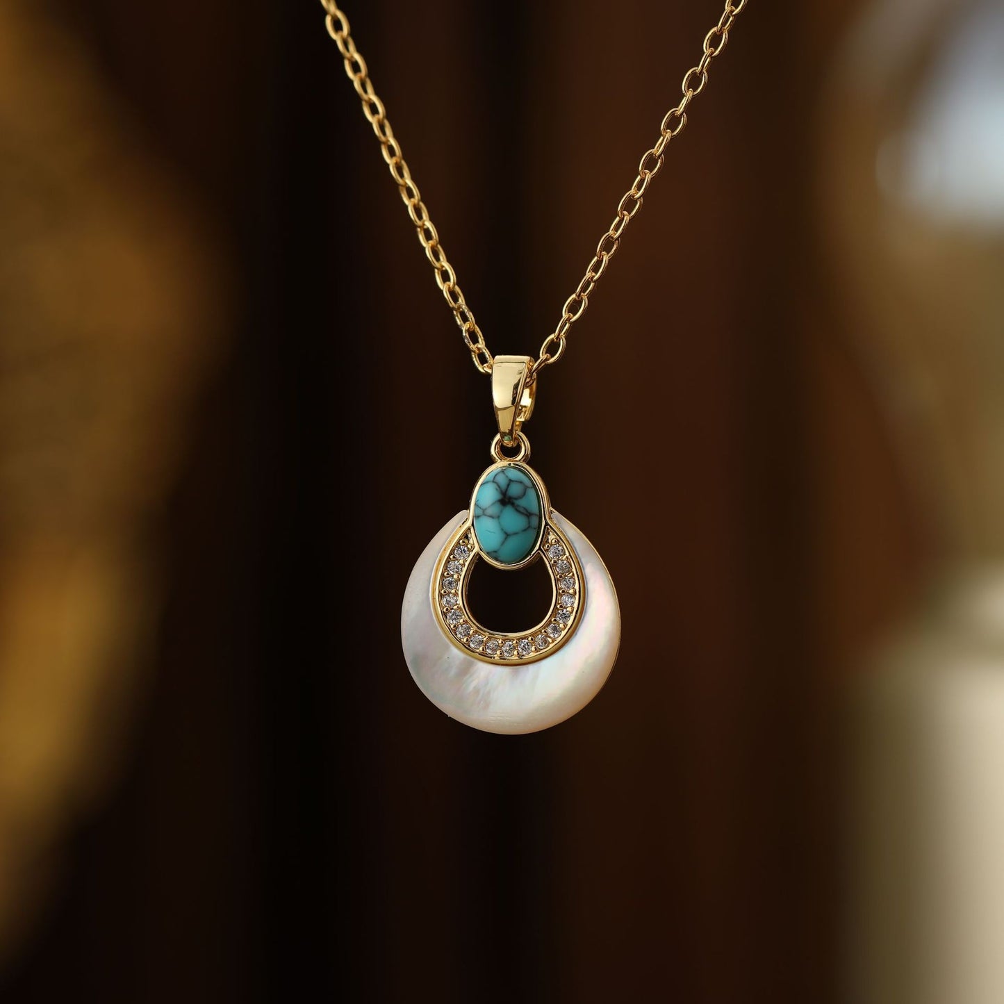 Fritillary High-grade Blue Turquoise Clavicle Chain Fashion Earrings