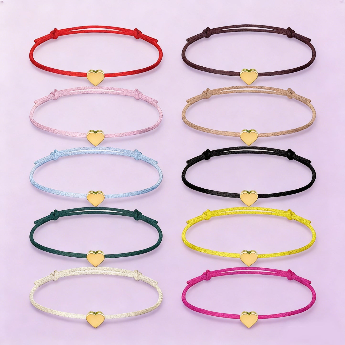 Adjustable Lucky Love Heart Shape Ten Colors Bracelet