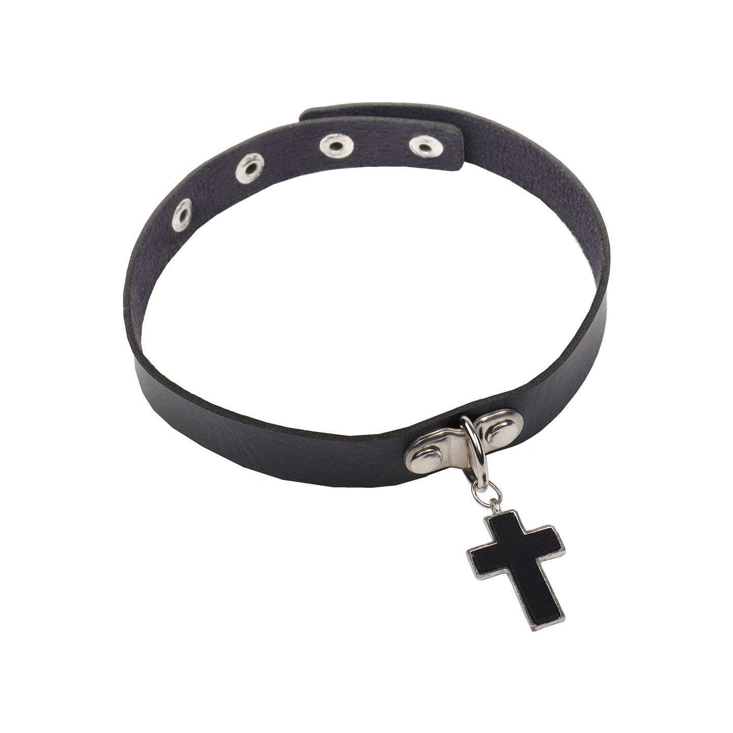 Gothic Leather Punk Cross Clavicle Chain Collar