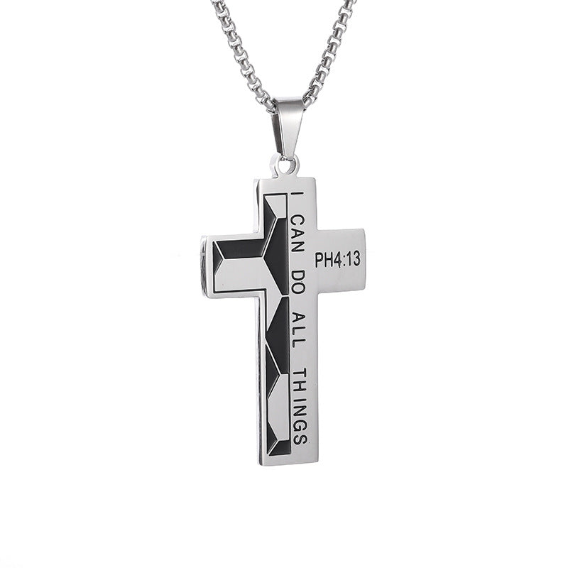 Men's Cross Punk Hip Hop Baseball Rugby Trendy Necklaces