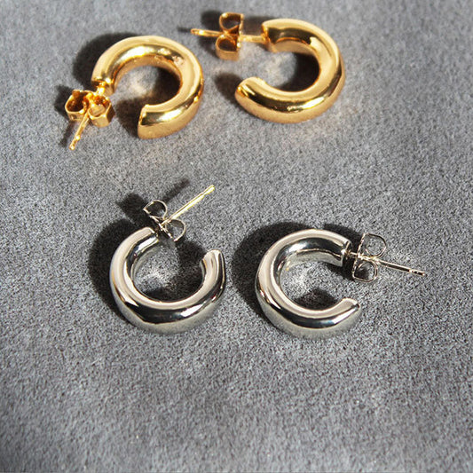 Classic Style Thick Ear Buckle Retro Aloofness High Rings