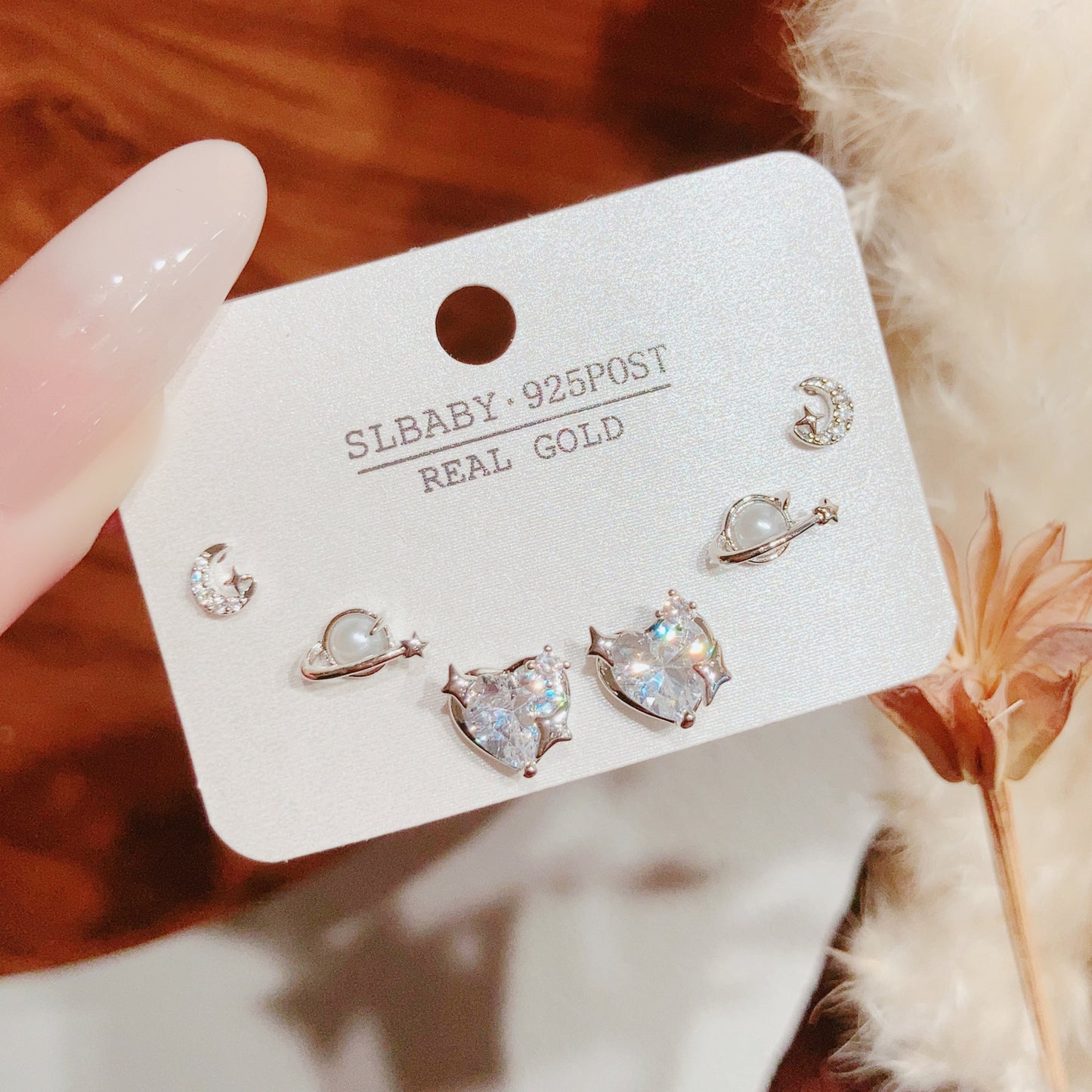 Summer Simple Style Temperament Three Pairs Of Butterfly Rings