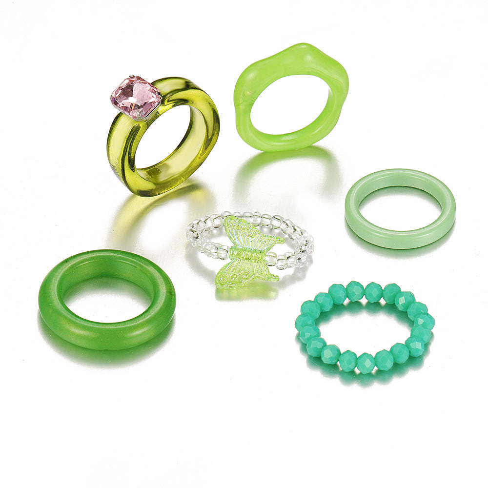 Women's Creative Simple Resin Alloy Tail Color Ring