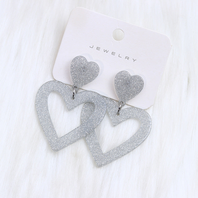 Women's Heart Valentine's Day Simple Acrylic Niche Earrings