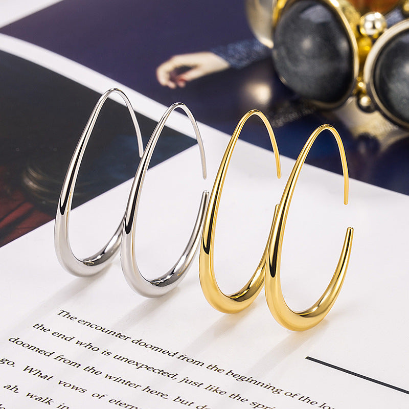 Women's Drop-shaped Round Simple Exquisite Exaggerated Elegant French Style Cold Ear Hook