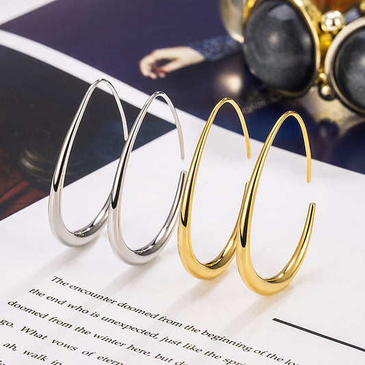 Women's Drop-shaped Round Simple Exquisite Exaggerated Elegant French Style Cold Ear Hook