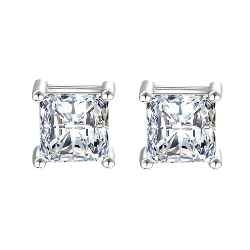 Moissanite Ear Female With Hearts Sterling Earrings