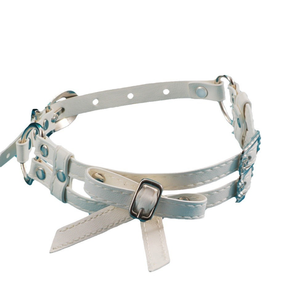 Women's Trendy Neck White Black Double Layers Collar