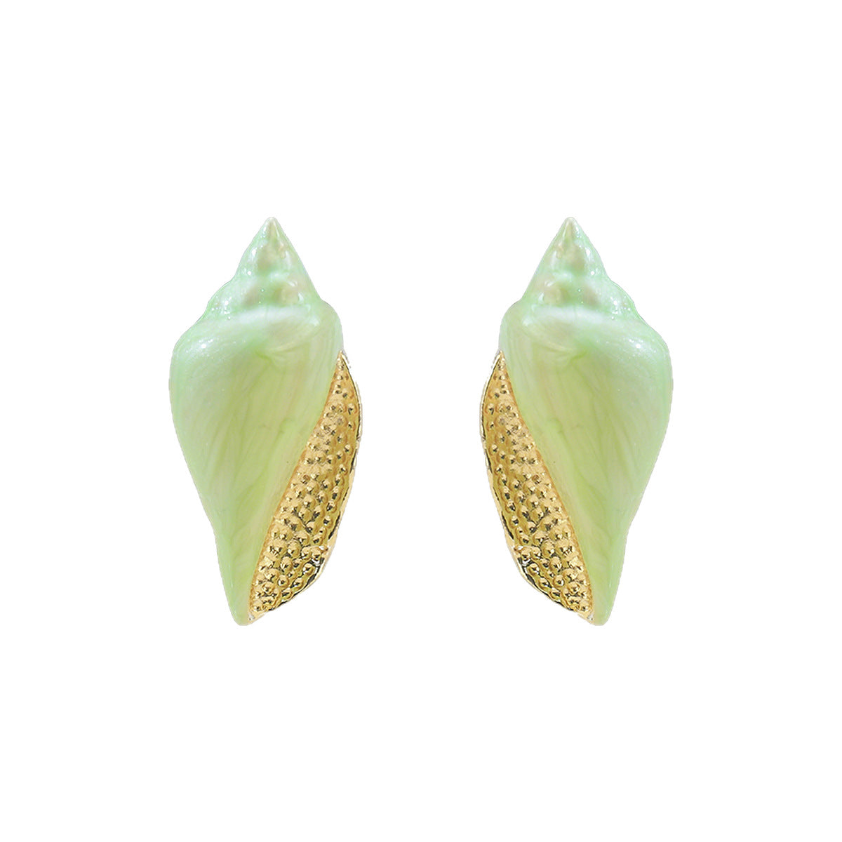 Women's Fashion Conch Enamel Unique Design Alloy Earrings