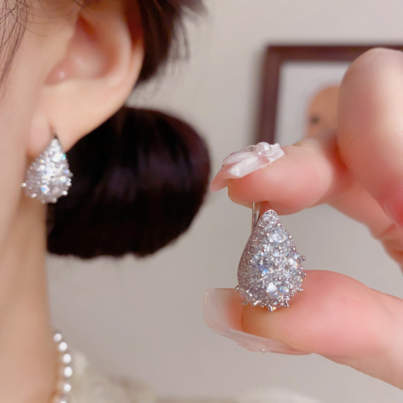 Exquisite Affordable Luxury Fashion Zirconium Drop-shaped Personality High Sense Rings