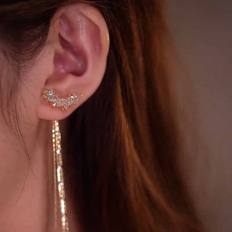 Women's Long Tassel For One Style Design Light Luxury High-grade Sweet Rings