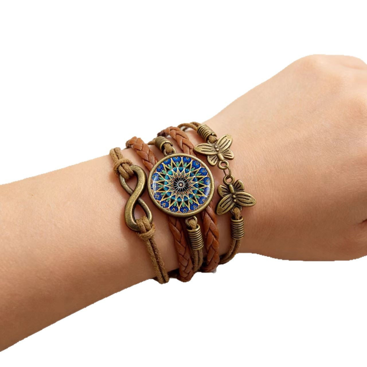 Butterfly Wireless Symbol Card Hand Weaving Yoga Datura Bracelets