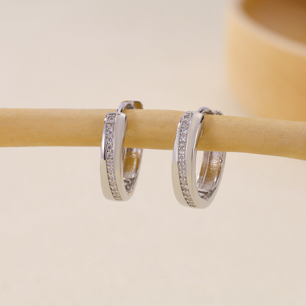Women's Selection Fashionable Multi Zircon Inlaid Zirconium Earrings