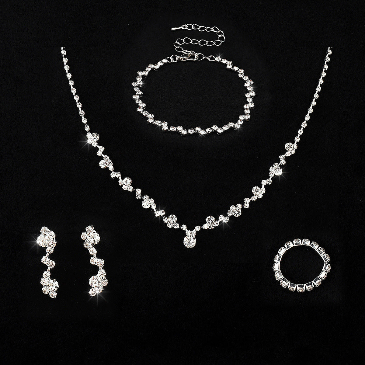 Graceful Comfortable Versatile Women's Bridal Three-piece Jewelry Set