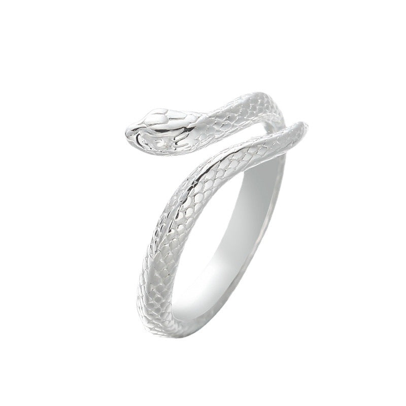 Women's & Men's Fashion Sier Spirit Snake Little Finger Simulated Ring