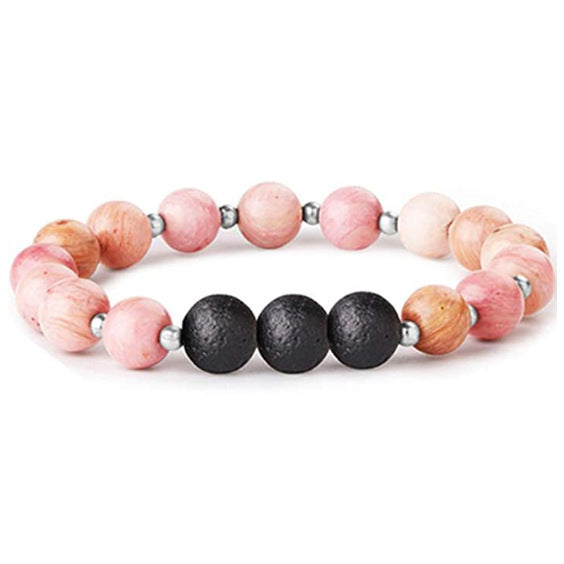 Women's & Men's Volcanic Rock Couple Beaded Elastic String Bracelet