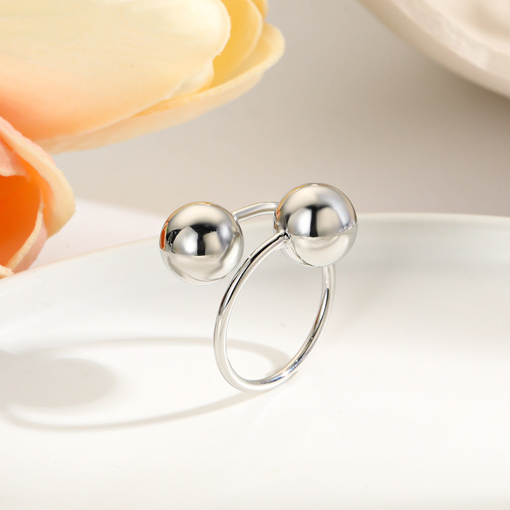 Hollow Ball Dual Layer Open-end Ornament Rings