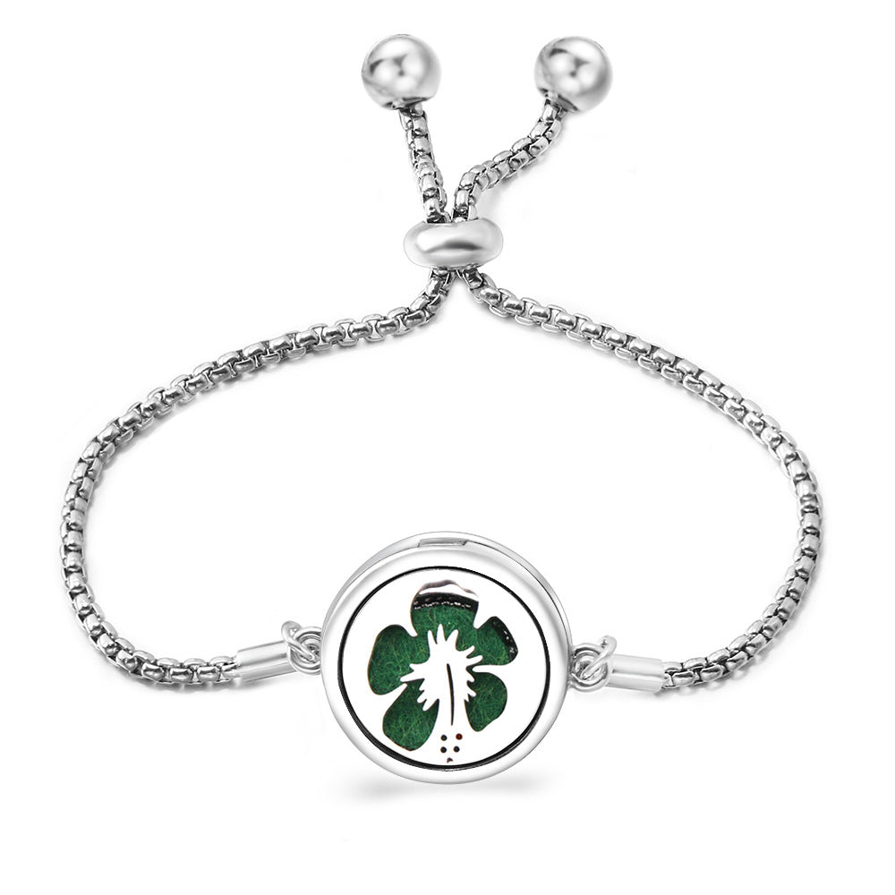 Fashion Angel Wings Box Essential Oil Diffuser Stainless Steel Adjustable Bracelet