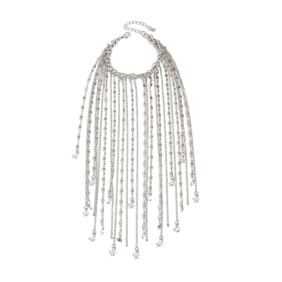 Fashion Metal Long Tassel Chain Exaggerated Geometry Crystal Bracelet