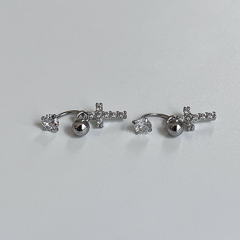 U-shaped Horseshoe Ear Bone Screw Cross Earrings