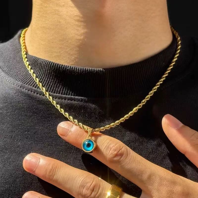 Men's Devil Eye Twist Clavicle Chain Personality Design Necklace