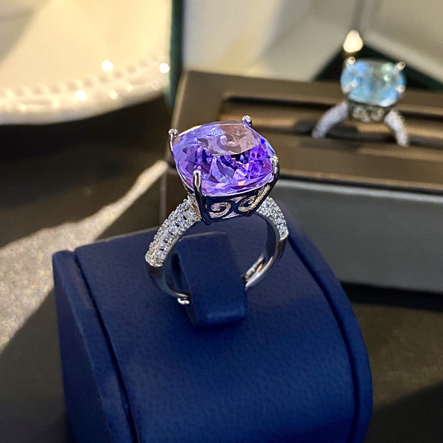 Carat Oversized Color Amethyst Anna Princess Yellow Diamond Ring