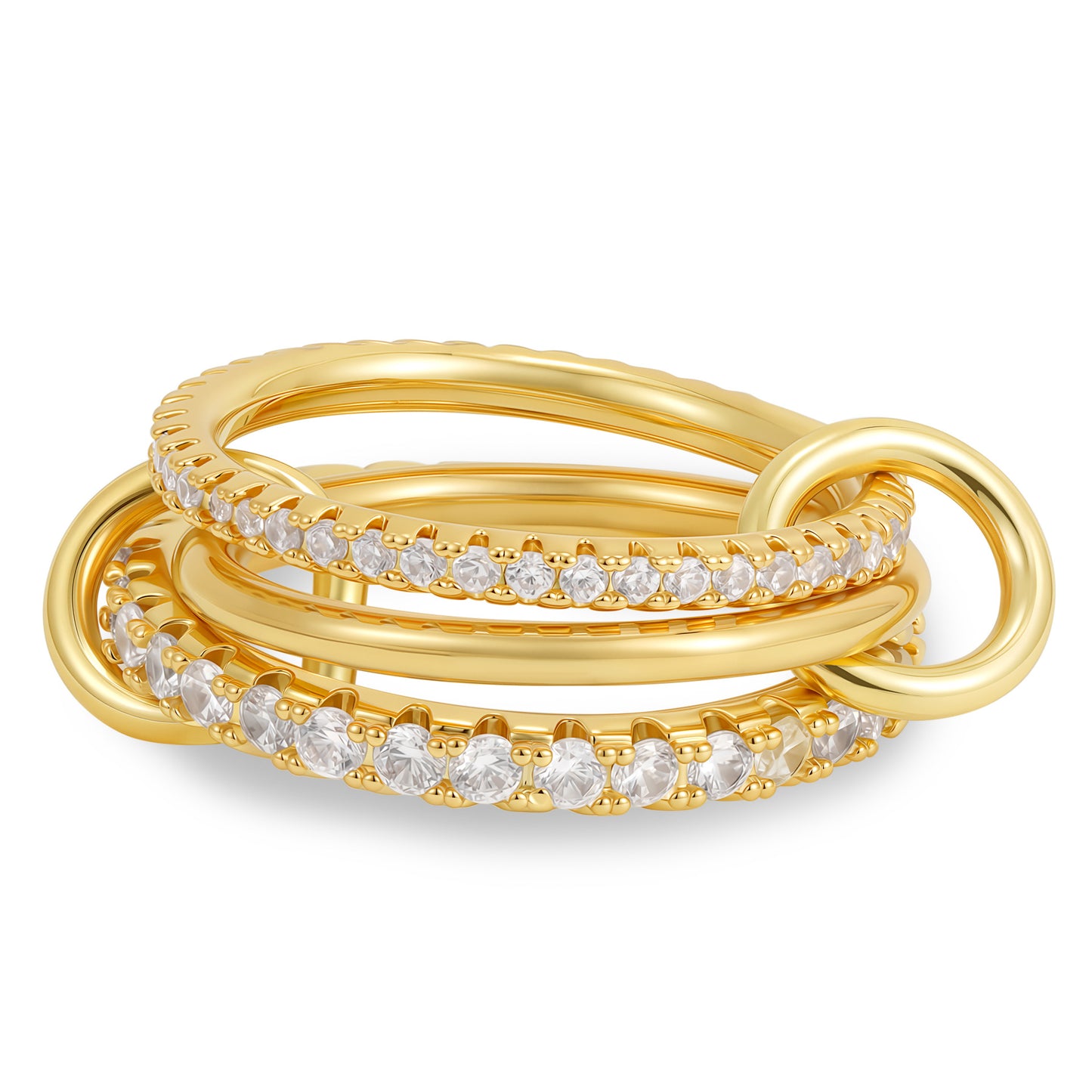 Gold Color Matching Zircon Versatile Creative Rings