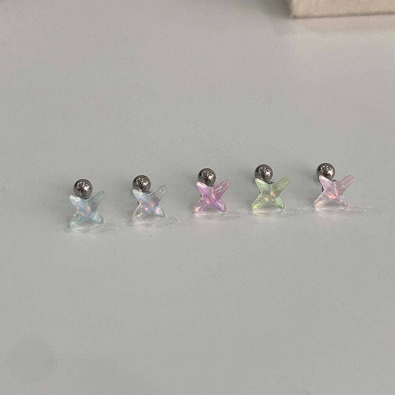 Cute Teddy Bear Extremely Light Star Ear Bone Starfish Love Stud Earrings