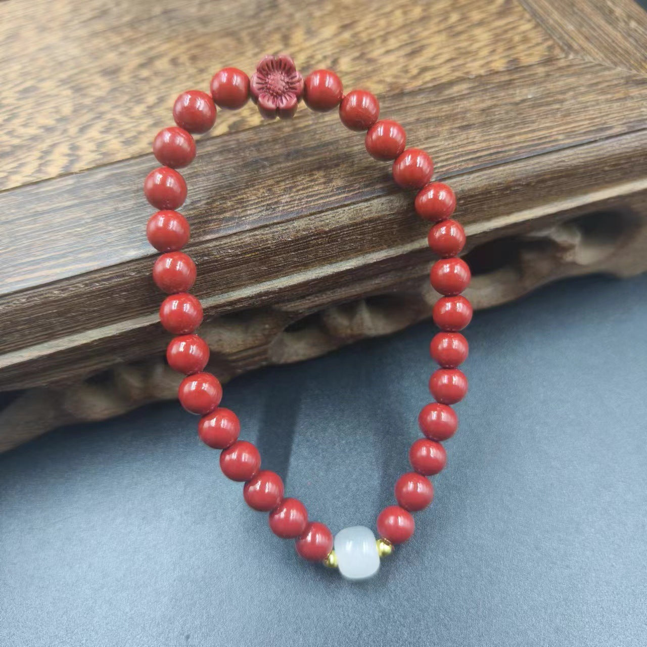 Women's & Men's Cinnabar Purple Gold Sand Single Circle Simple Buddha Beads Light Bracelet
