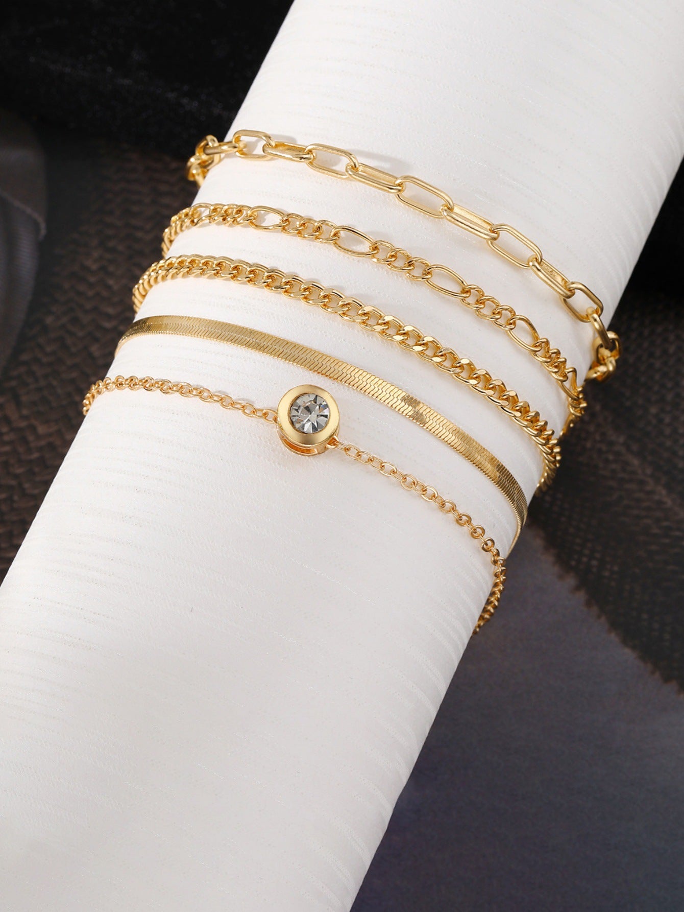 Punk Diamond Butterfly Twin Chain Hip Bracelet