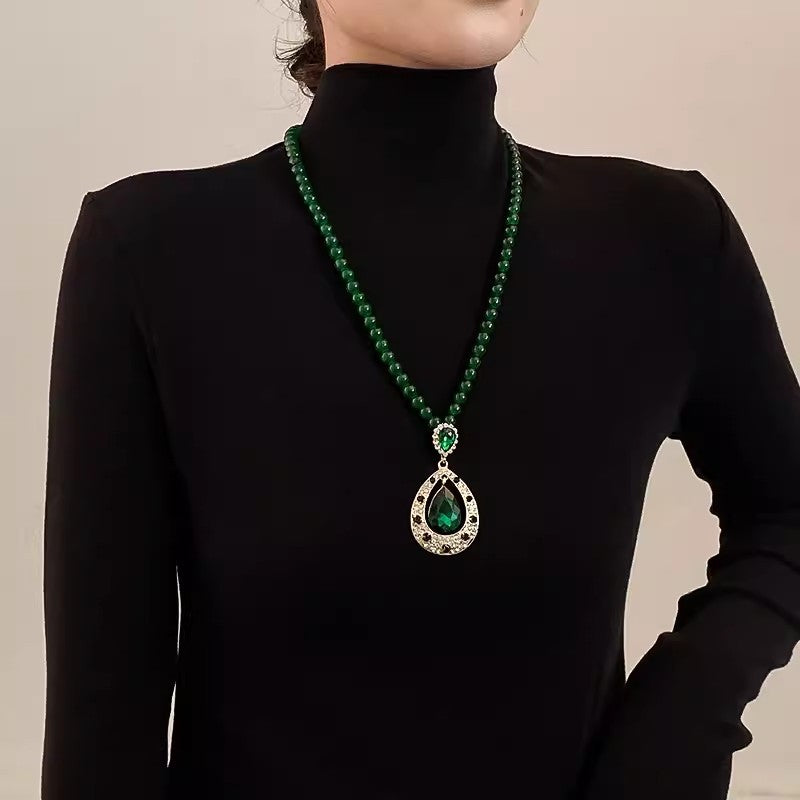 Women's Agate Sweater Chain Generous Upscale Long National Necklaces