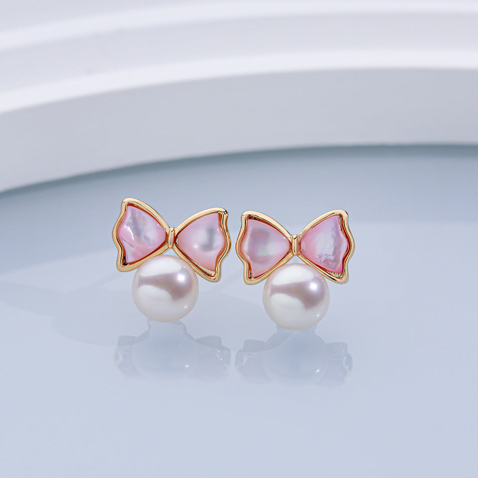 Freshwater Pearl Ear Sier Needle Light Luxury High-grade Fritillary Earrings